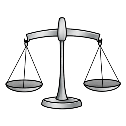 A scale depicting balance