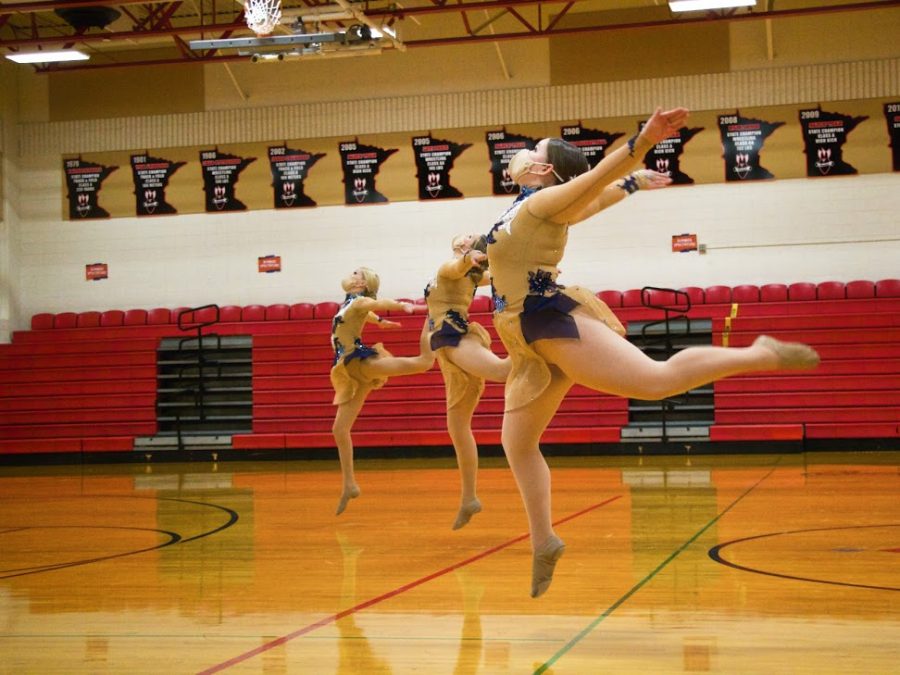 Holy Family Junior Varsity Jazz Dance Team during a competition at Cannon Falls High School. Arden Schlegel-The Phoenix