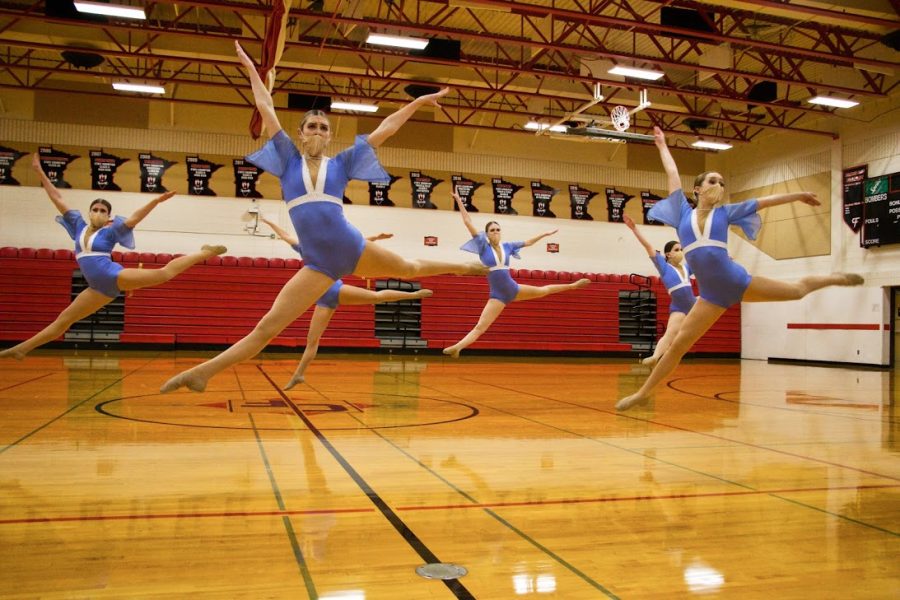 Holy Family Varsity Jazz Dance Team during a competition at Cannon Falls High School. Arden Schlegel-The Phoenix